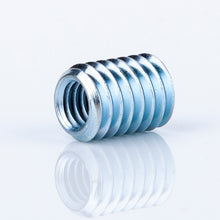 Load image into Gallery viewer, Gewindeeinsatz/Gewindeadapter | M | IG: M4 | AG: M6 | L: 8mm | Stahl verzinkt (Inhalt 2 Stück) Best.-Nr. 9000.1 SG Modellbau Stefan Graupner Gewinde reparieren, adaptieren und panzern