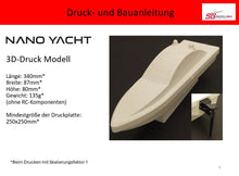Laden Sie das Bild in den Galerie-Viewer, Nano Yacht 3D-Druck (stl-Datei) Best.-Nr.2100digital