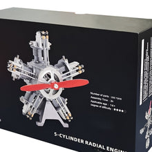 Load image into Gallery viewer, radial engine model kit
5 cylinder radial engine
metal model kit engine
mechanical model engine
scale model aircraft engine
DIY engine model
miniature radial engine
hobby engine kit
engineering model kit
model airplane motor