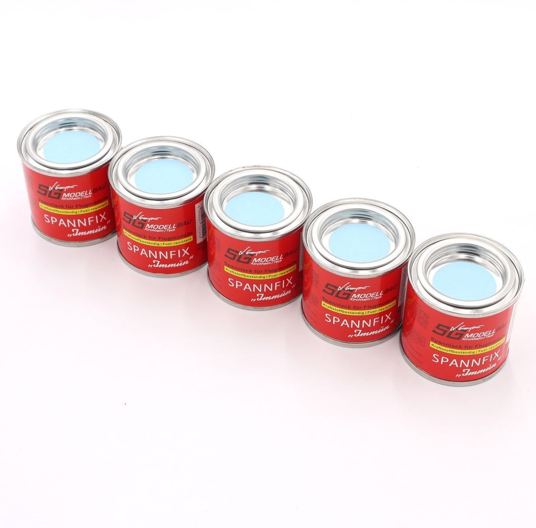 Spannfix Immun blau 5 Dosen à 100ml kraftstoffbeständig Best.-Nr.1408.3.500 SG Modellbau Stefan Graupner