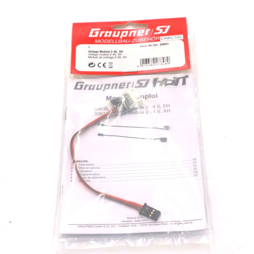 Voltage Module 2-4S XH - HoTT Telemetrie, Best.-Nr. 33631. Präzise Spannungsmessung für RC-Modelle und Drohnen. Kompatibel mit Graupner-Systemen. Jetzt kaufen! Hochpräzises Spannungsmodul
Einfach zu integrieren in Graupner HoTT-Systeme
Langlebiges Modul für zuverlässige Spannungsüberwachung
