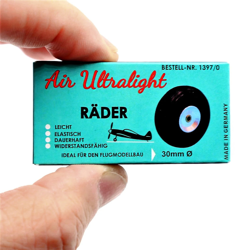 Air Ultralight Räder ∅ 30,0mm mit Metallfelgen (2 Stck.) Best.-Nr. 1397.0 Graupner Modellbau